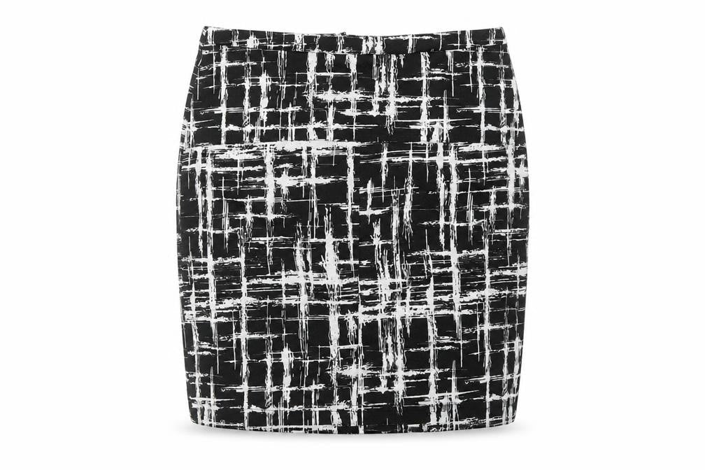 Louche Womens Black Geometric Polyester Straight & Pencil Skirt Size 14   Zip