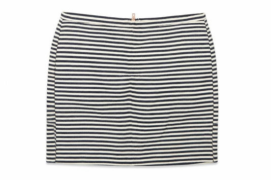 H&M Womens Blue Striped Cotton Straight & Pencil Skirt Size 6   Zip