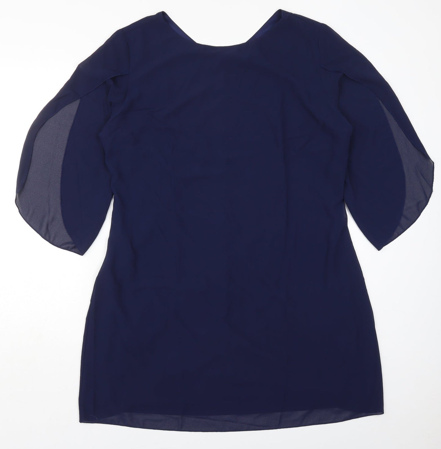 Grace Karen Womens Blue  Polyester Mini  Size XL  Round Neck Zip