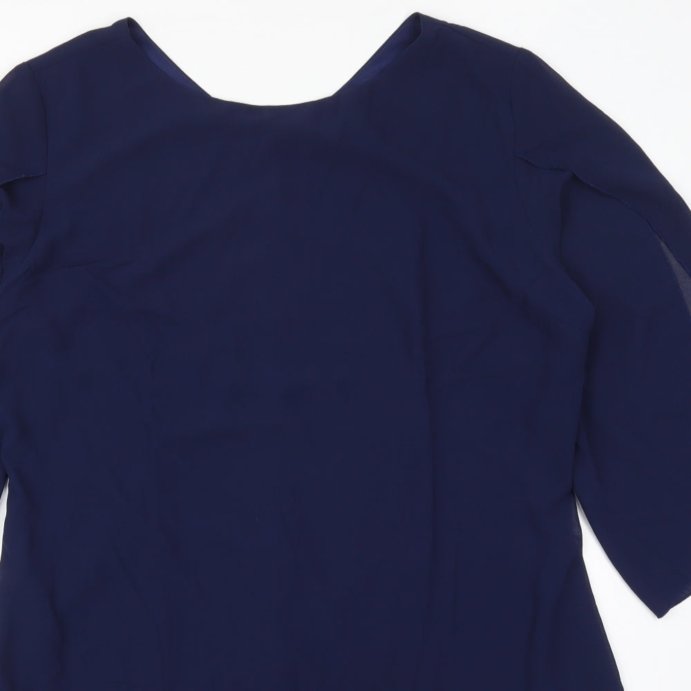 Grace Karen Womens Blue  Polyester Mini  Size XL  Round Neck Zip