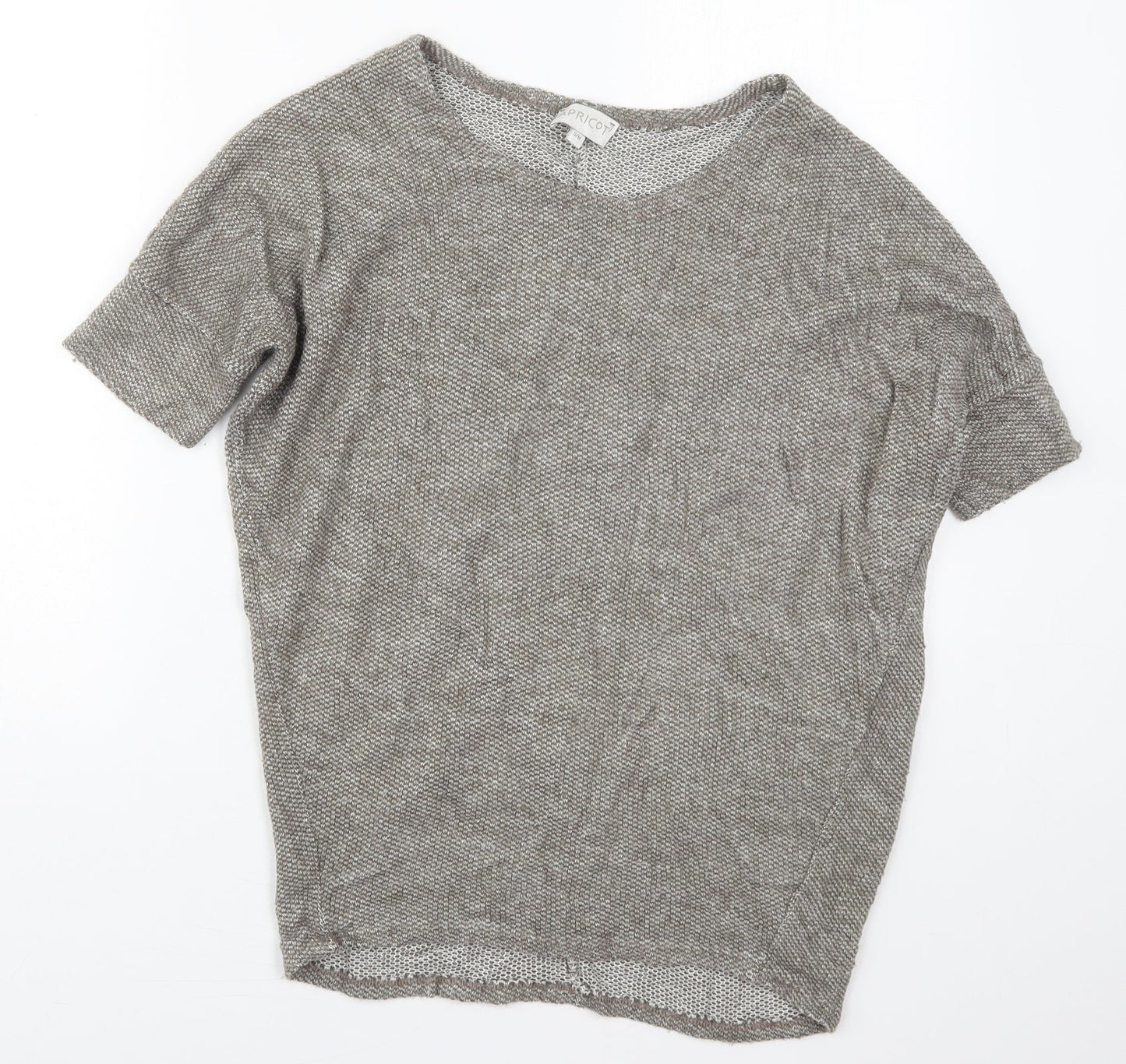 Apricot Womens Grey Round Neck  Acrylic Pullover Jumper Size S