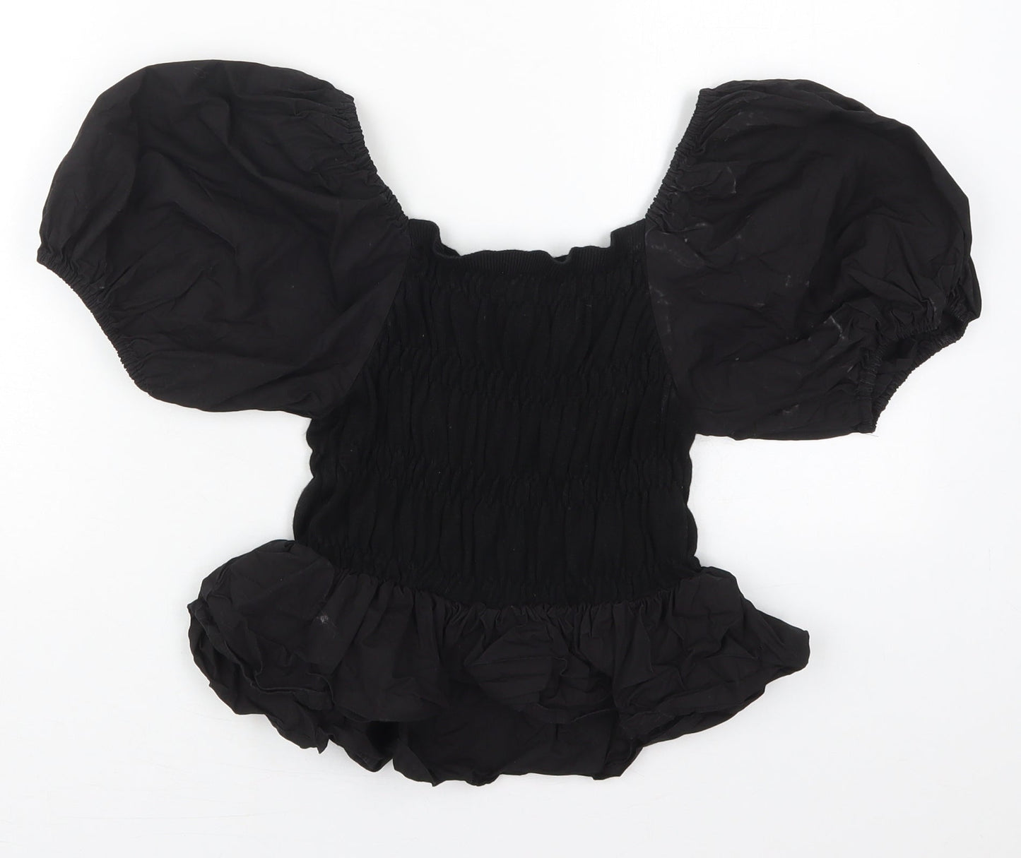 Missguided Womens Black  Viscose Basic Blouse Size 10 Round Neck