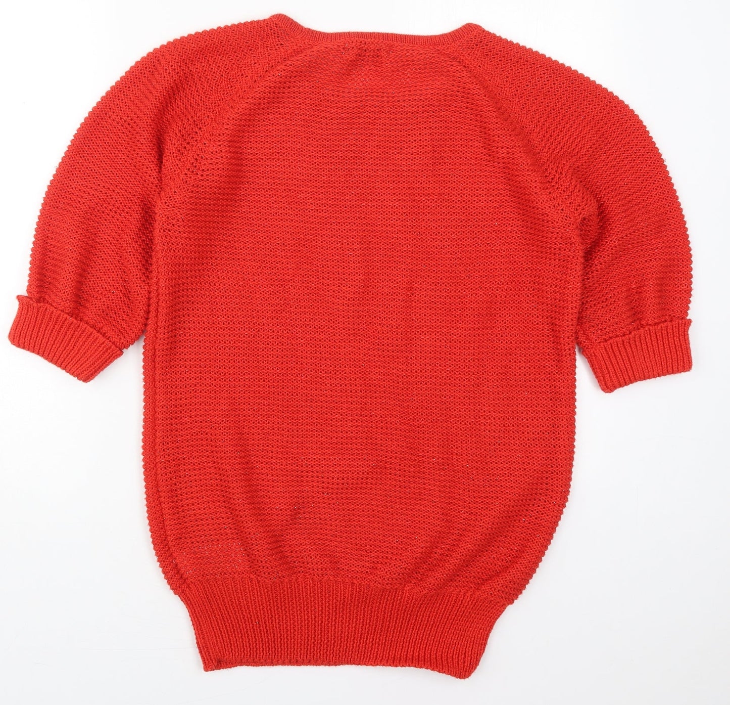 Peacocks Womens Red Round Neck  Polyester Pullover Jumper Size 12