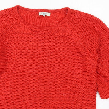 Preloved Peacocks Womens Red Round Neck  Polyester Pullover Jumper Size 12 - Detail