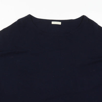Preloved Kilky Womens Blue Round Neck  Viscose Pullover Jumper One Size - Detail