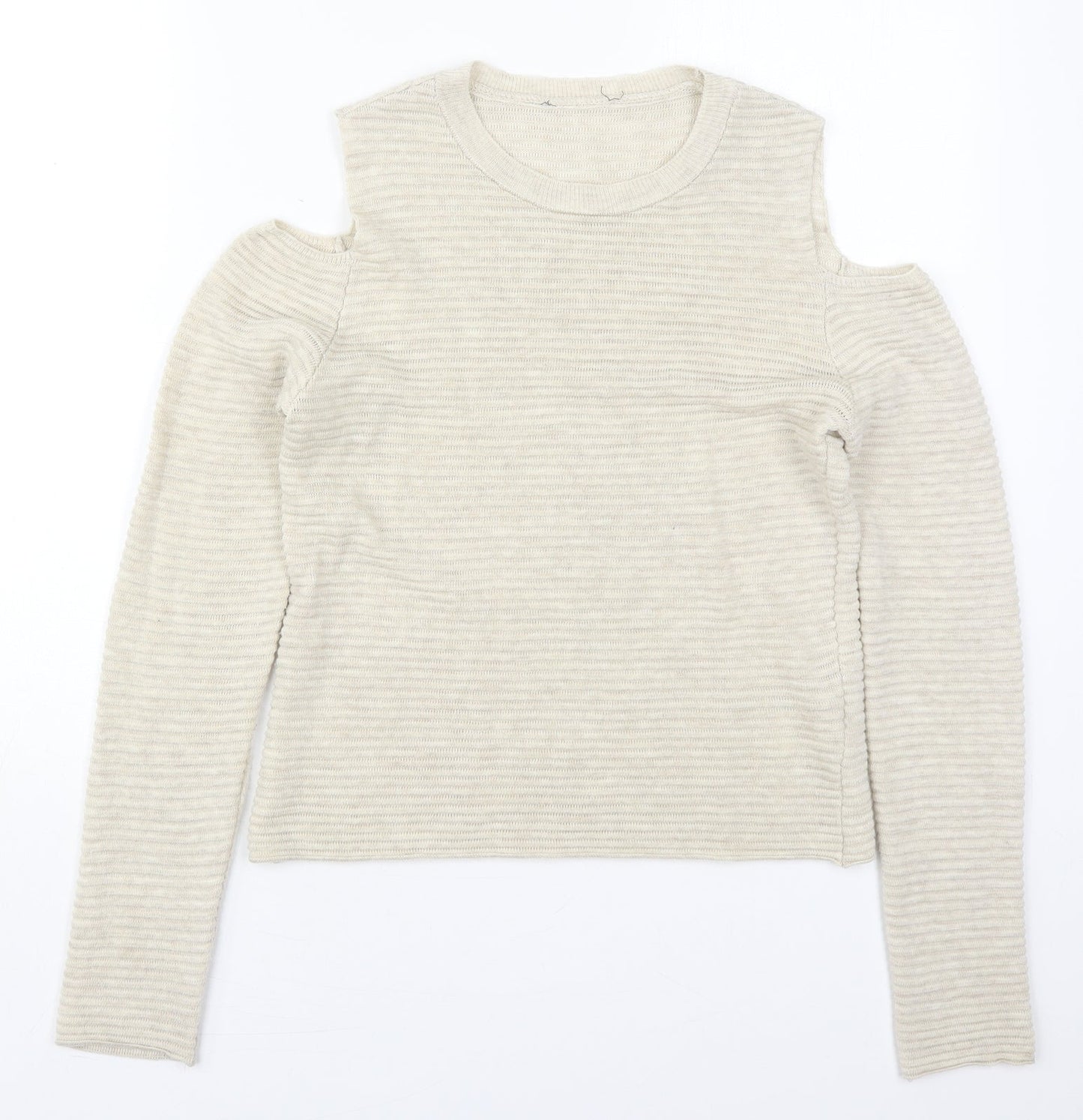 Atmosphere Womens Beige Crew Neck  Acrylic Pullover Jumper Size 8