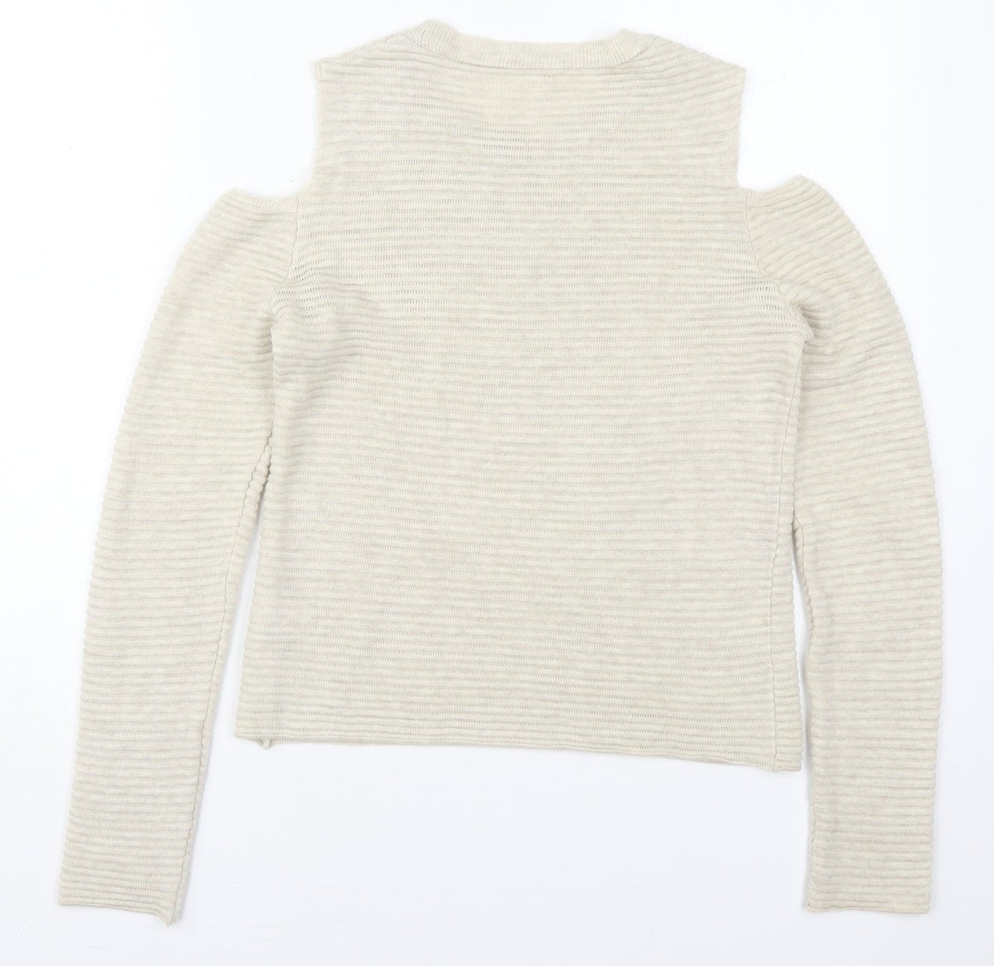Atmosphere Womens Beige Crew Neck  Acrylic Pullover Jumper Size 8