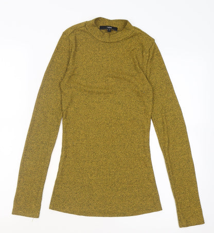 Next Womens Yellow High Neck  Polyester Pullover Jumper Size 6