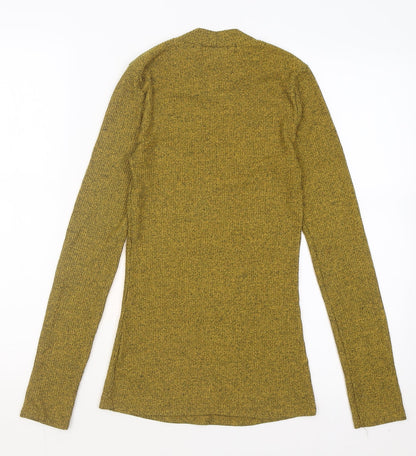 Next Womens Yellow High Neck  Polyester Pullover Jumper Size 6