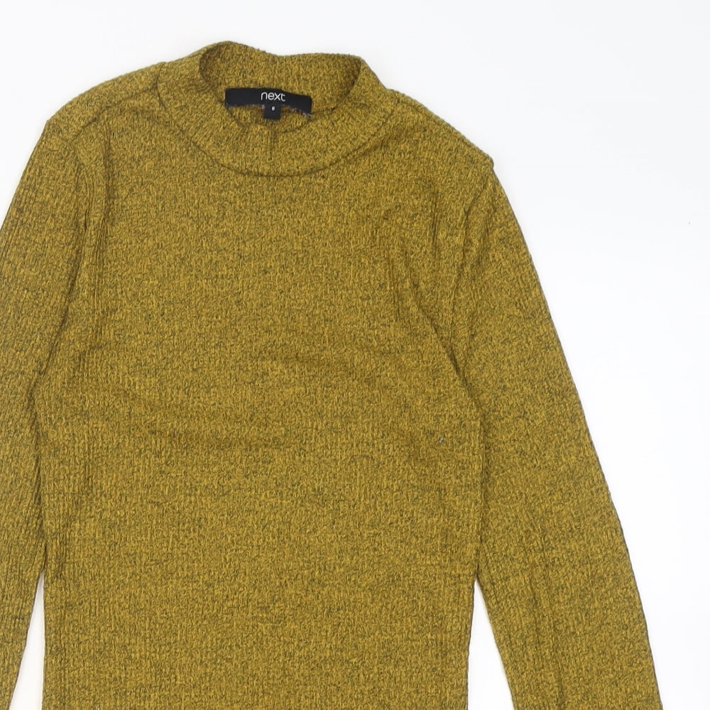 NEXT Womens Yellow High Neck  Polyester Pullover Jumper Size 6