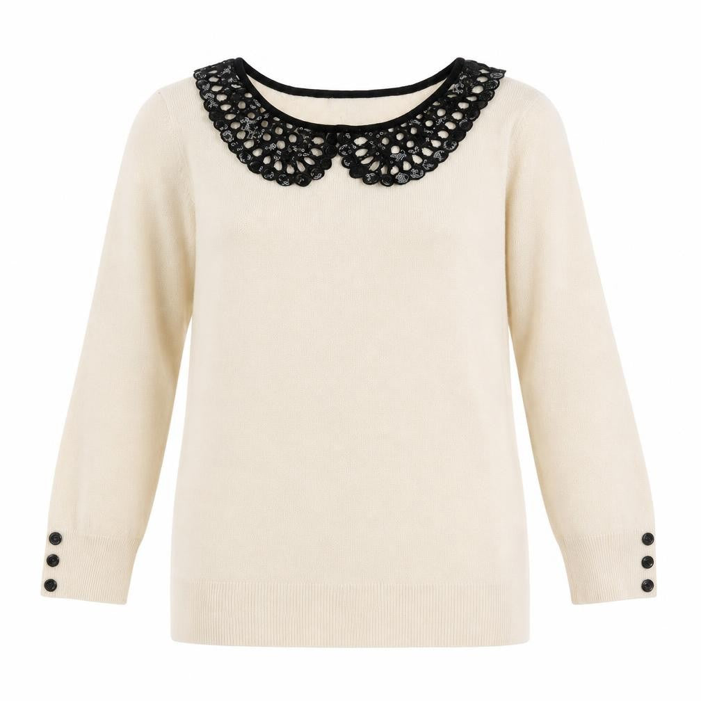 David Emanuel Womens Beige Collared  Viscose Pullover Jumper Size XS