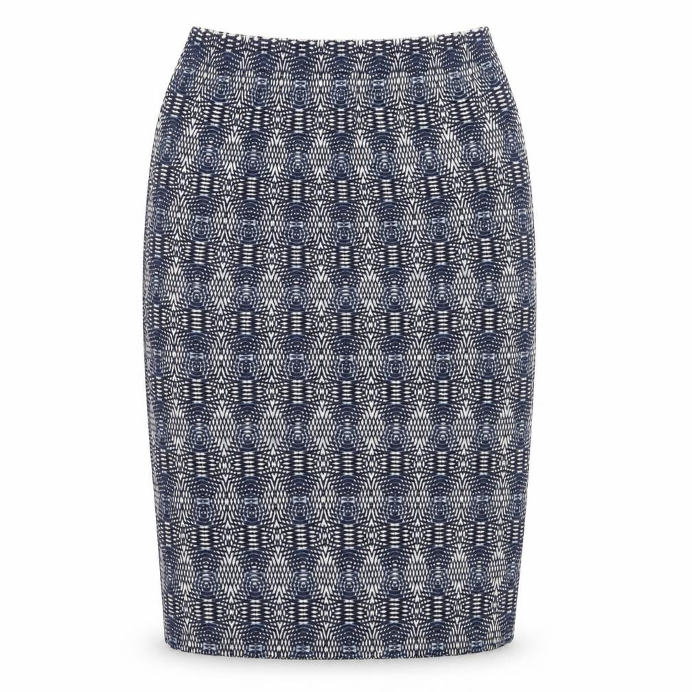 NEXT Womens Blue Geometric Cotton A-Line Skirt Size 8