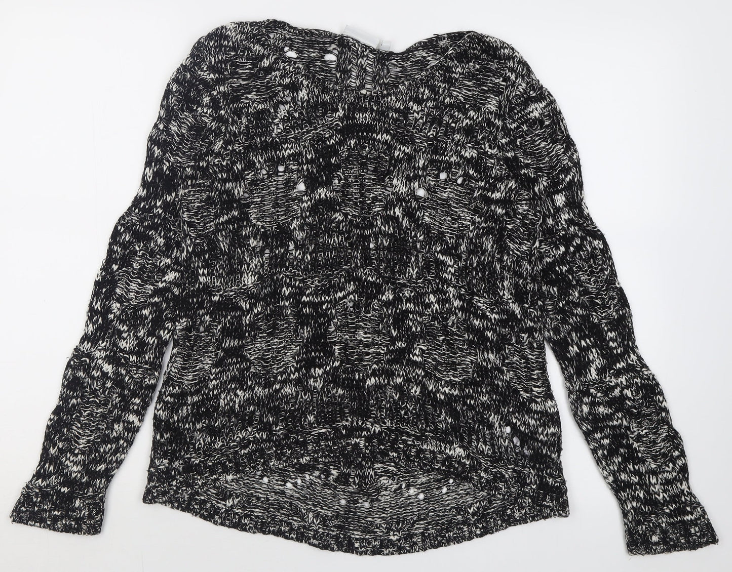 New Look Womens Black Boat Neck  Cotton Pullover Jumper Size 8