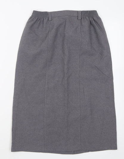 Preloved TruTex Womens Grey  Polyester A-Line Skirt Size 6 - Front