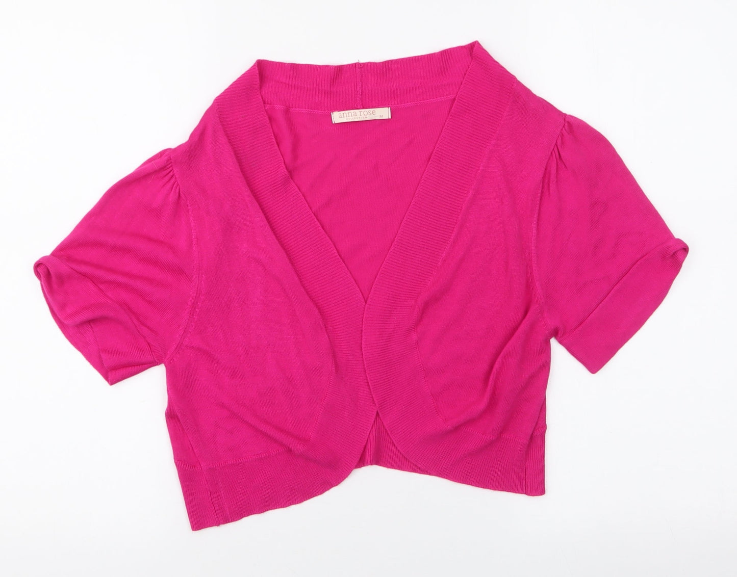 Anna Rose Womens Pink V-Neck  Viscose Cardigan Jumper Size M   - Cropped