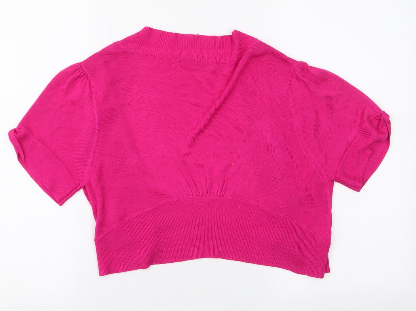 Anna Rose Womens Pink V-Neck  Viscose Cardigan Jumper Size M   - Cropped