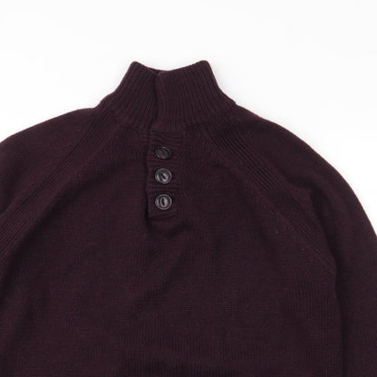 Industrialize Womens Purple High Neck  Acrylic Pullover Jumper Size S