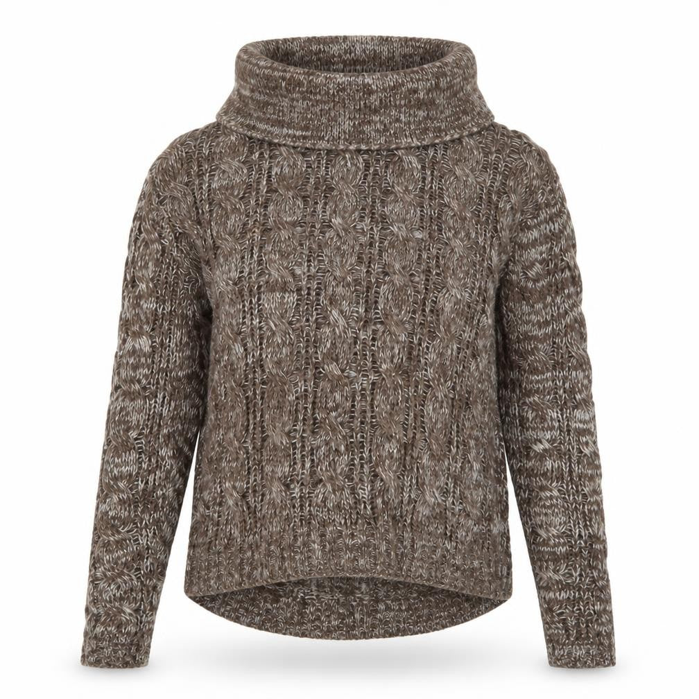 Shy Womens Beige Roll Neck  Acrylic Pullover Jumper Size M