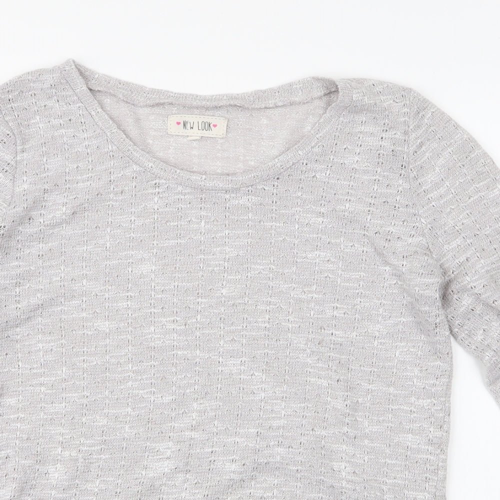 New Look Womens Grey Round Neck  Polyester Pullover Jumper Size 14