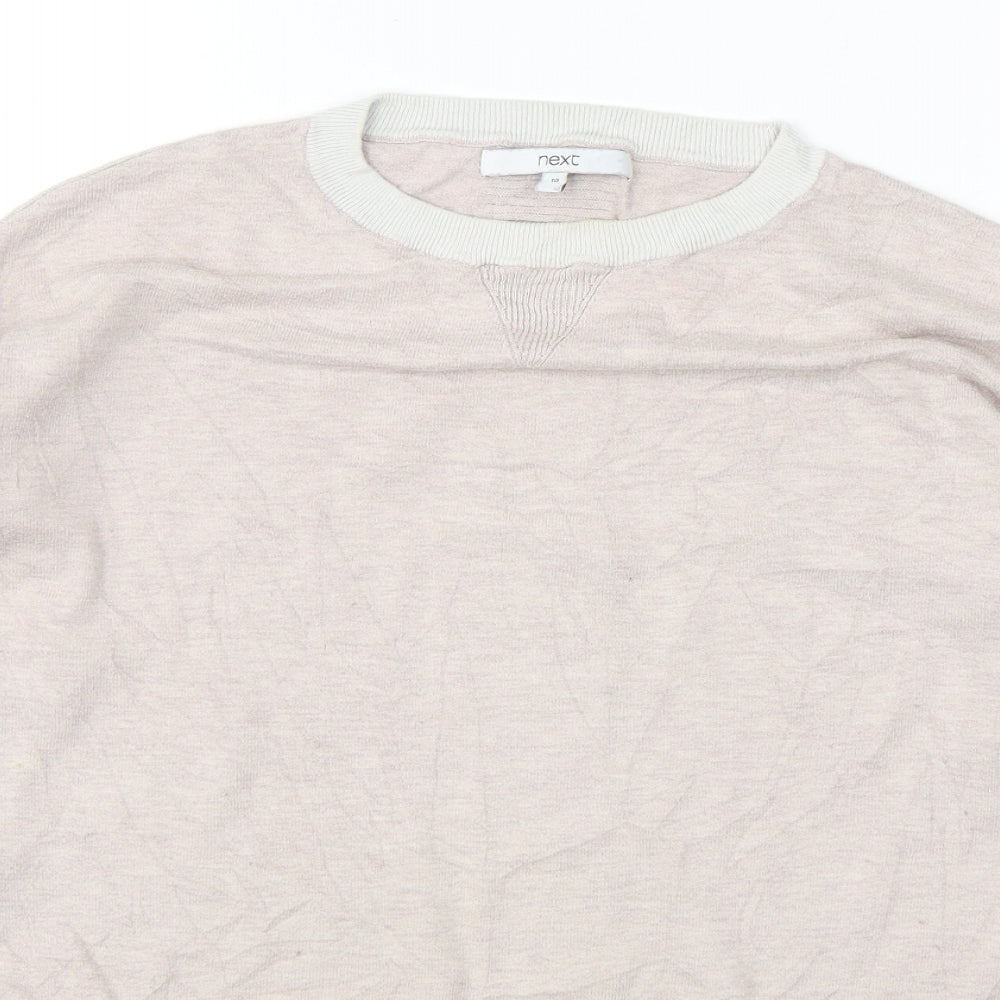 NEXT Womens Pink Round Neck  Cotton Pullover Jumper Size 10