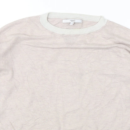 Preloved NEXT Womens Pink Round Neck  Cotton Pullover Jumper Size 10 - Detail