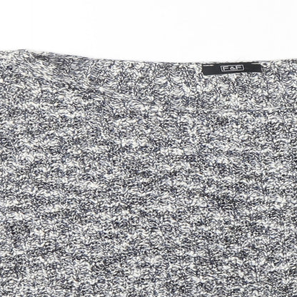 F&F Womens Blue Round Neck  Cotton Pullover Jumper Size 14