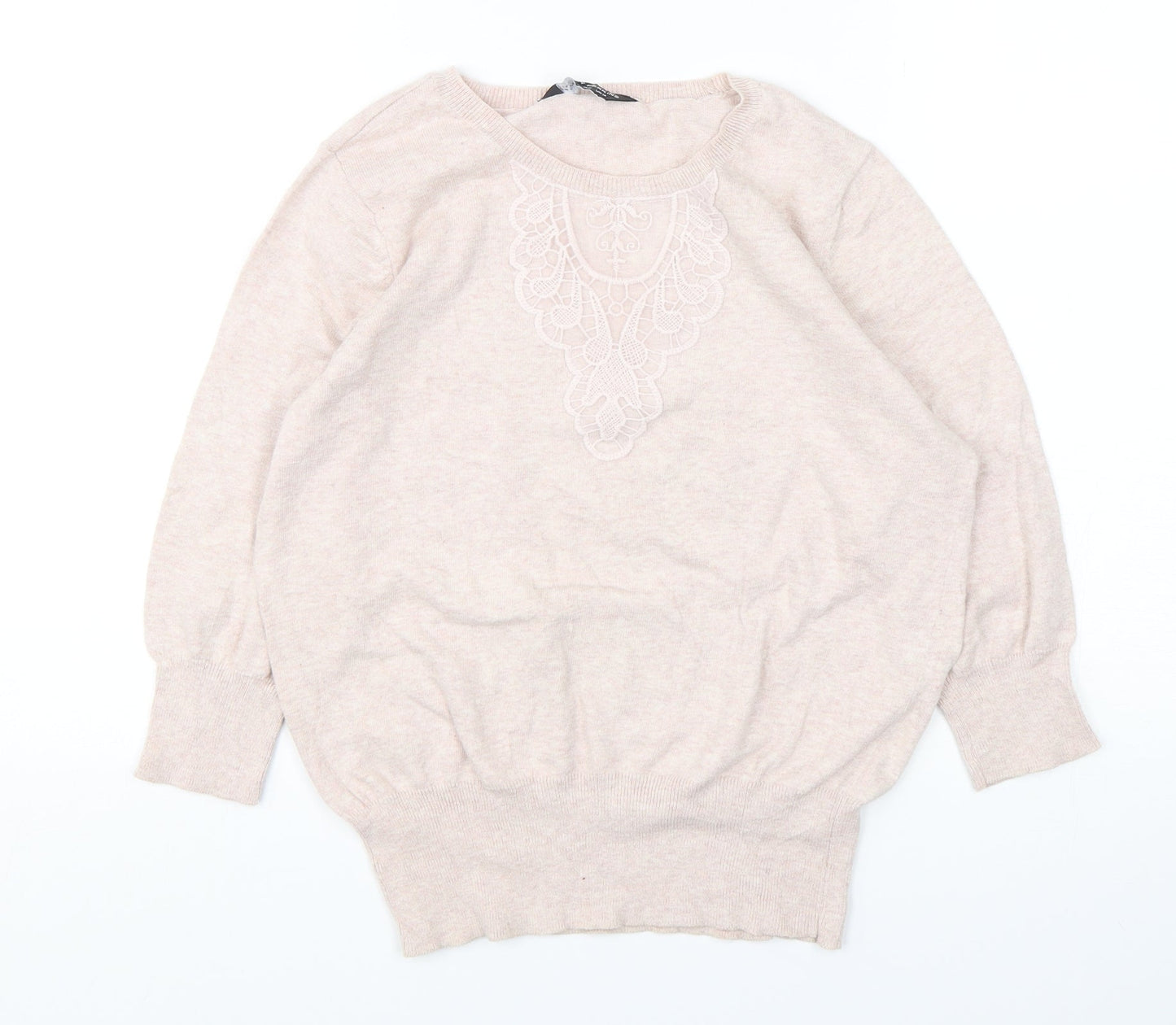 Dorothy Perkins  Womens Pink Round Neck  Cotton Pullover Jumper Size 14