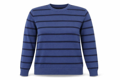 Blue Harbour Womens Blue Striped Cotton Pullover Sweatshirt Size L  Pullover