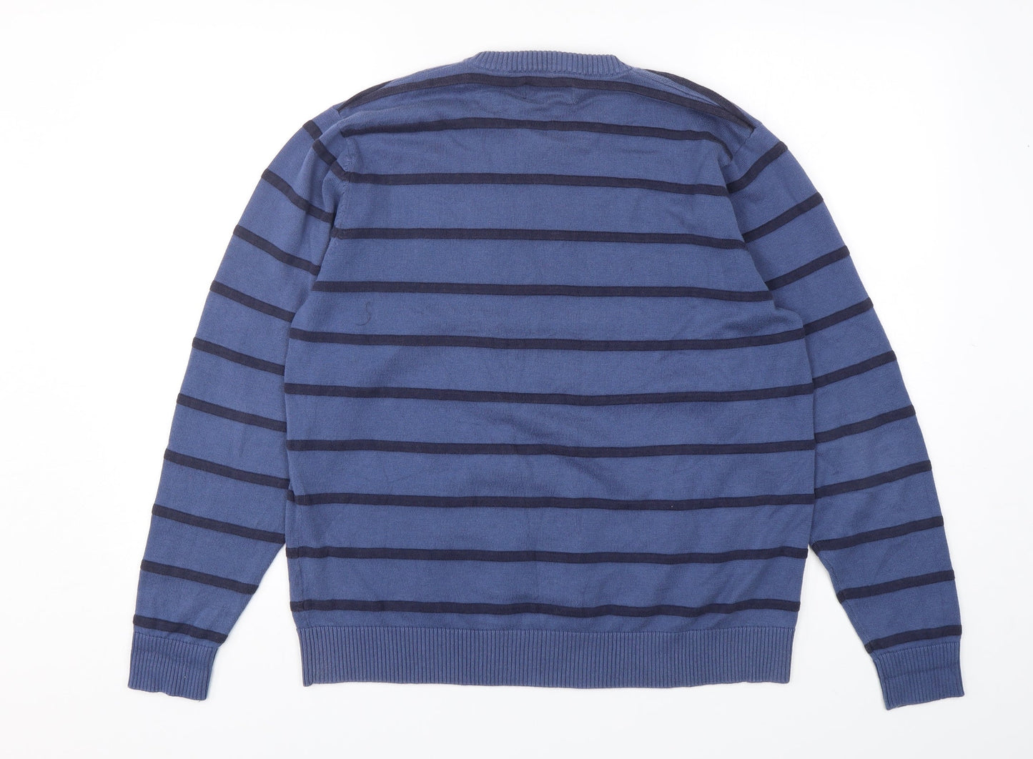 Blue Harbour Womens Blue Striped Cotton Pullover Sweatshirt Size L  Pullover