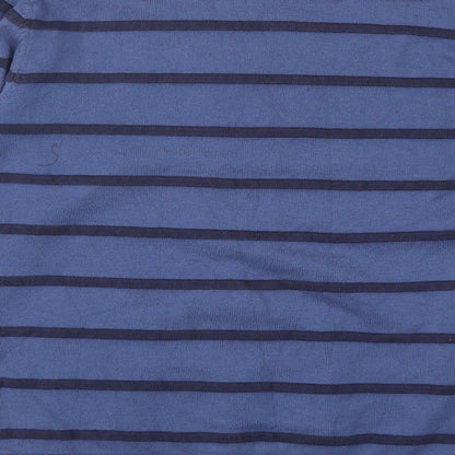 Blue Harbour Womens Blue Striped Cotton Pullover Sweatshirt Size L  Pullover
