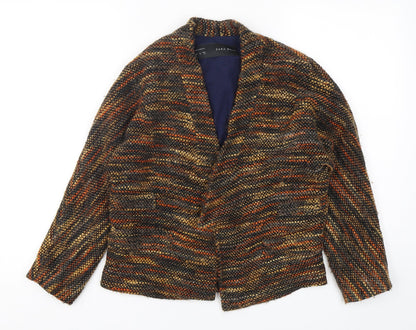 Zara Womens Multicoloured Striped Polyester Jacket Blazer Size S