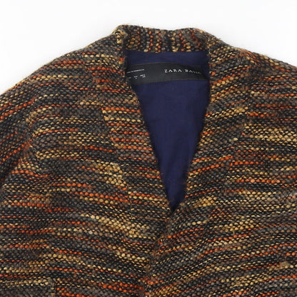 Zara Womens Multicoloured Striped Polyester Jacket Blazer Size S