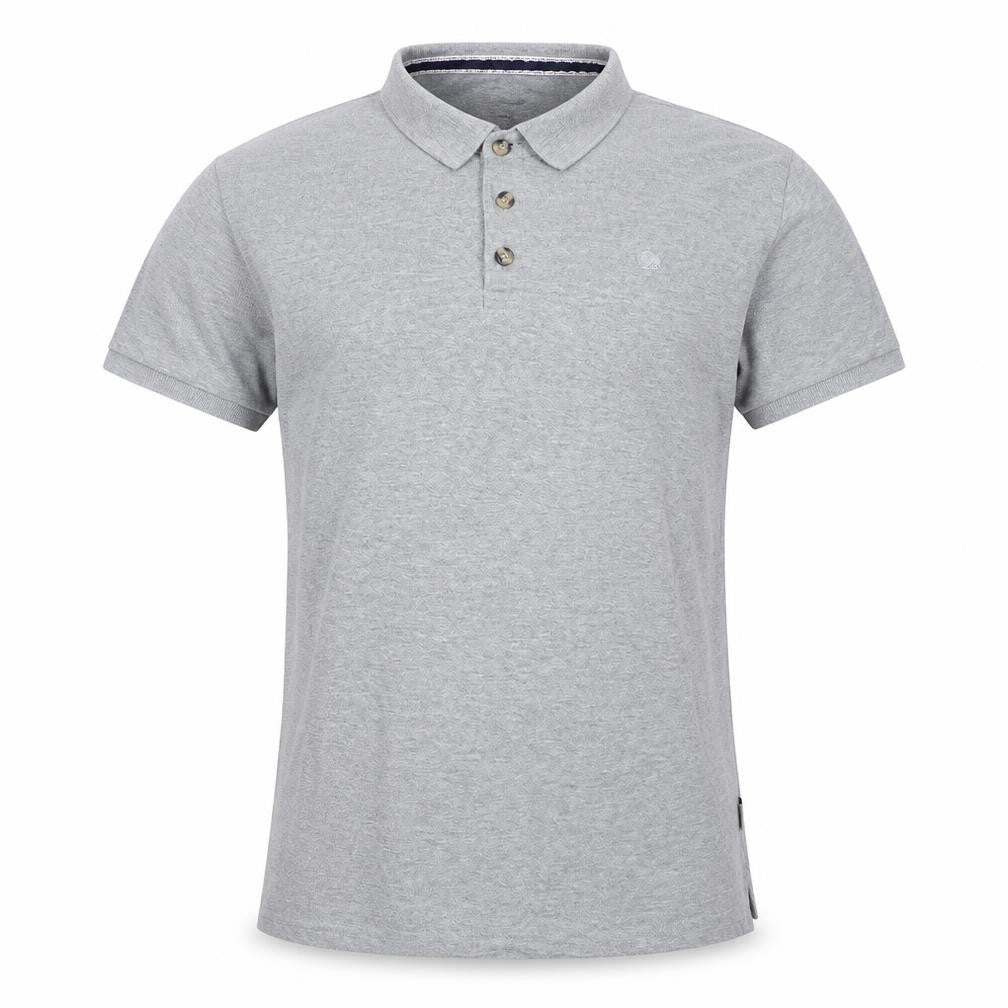 Bellfield Mens Grey  Cotton  Polo Size S Collared Button