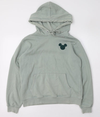 Preloved H&M Womens Green  Cotton Pullover Hoodie Size 4  Pullover - Front