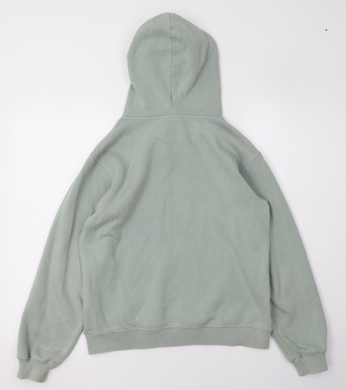 H&M Womens Green  Cotton Pullover Hoodie Size 4  Pullover