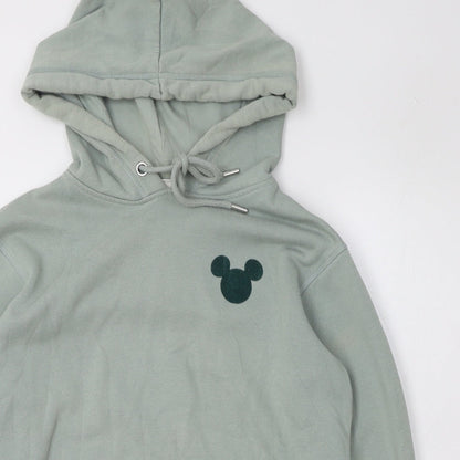 Preloved H&M Womens Green  Cotton Pullover Hoodie Size 4  Pullover - Detail