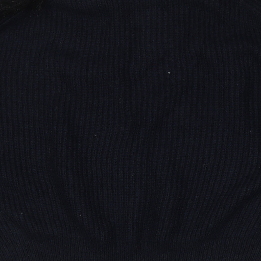 H&M Womens Blue Round Neck  Acrylic Pullover Jumper Size S