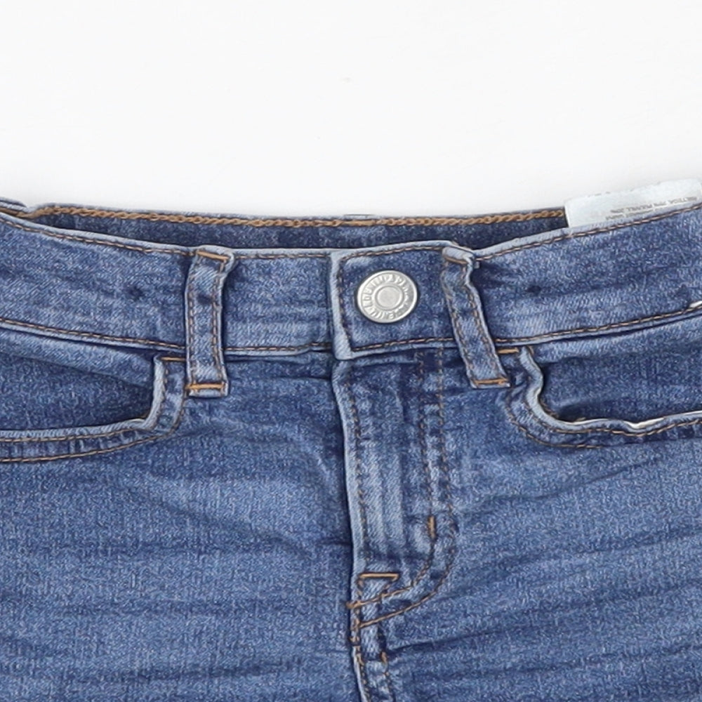 H&M  Blue  Cotton Cropped Jeans Size 18-24 Months  Button