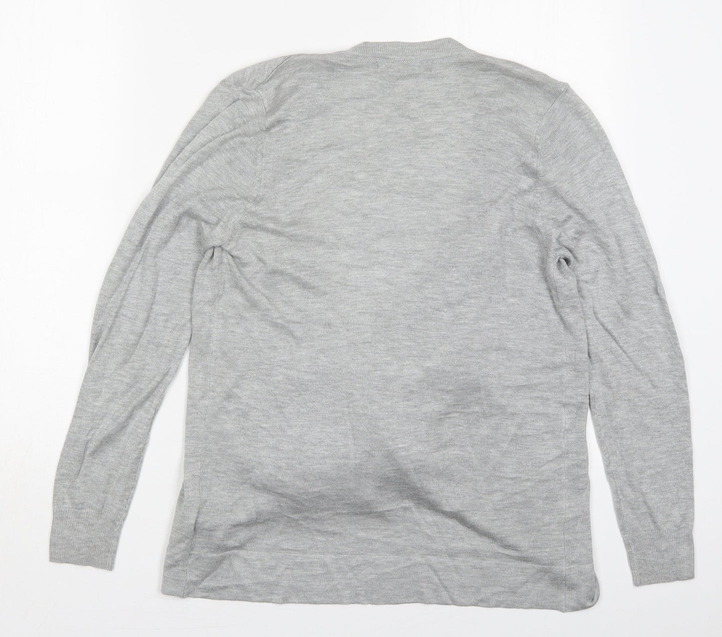 Marks and Spencer Womens Grey V-Neck  Viscose Cardigan Jumper Size M