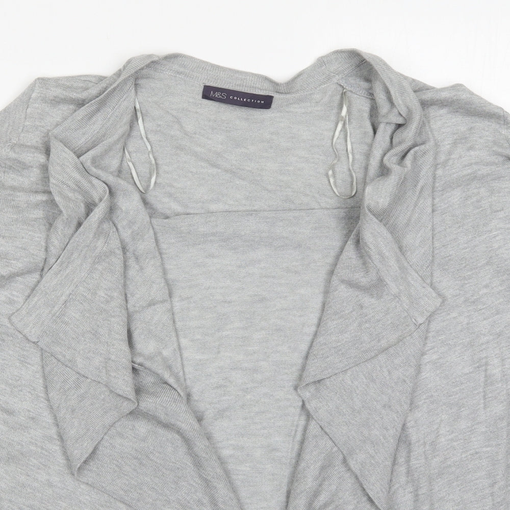 Marks and Spencer Womens Grey V-Neck  Viscose Cardigan Jumper Size M