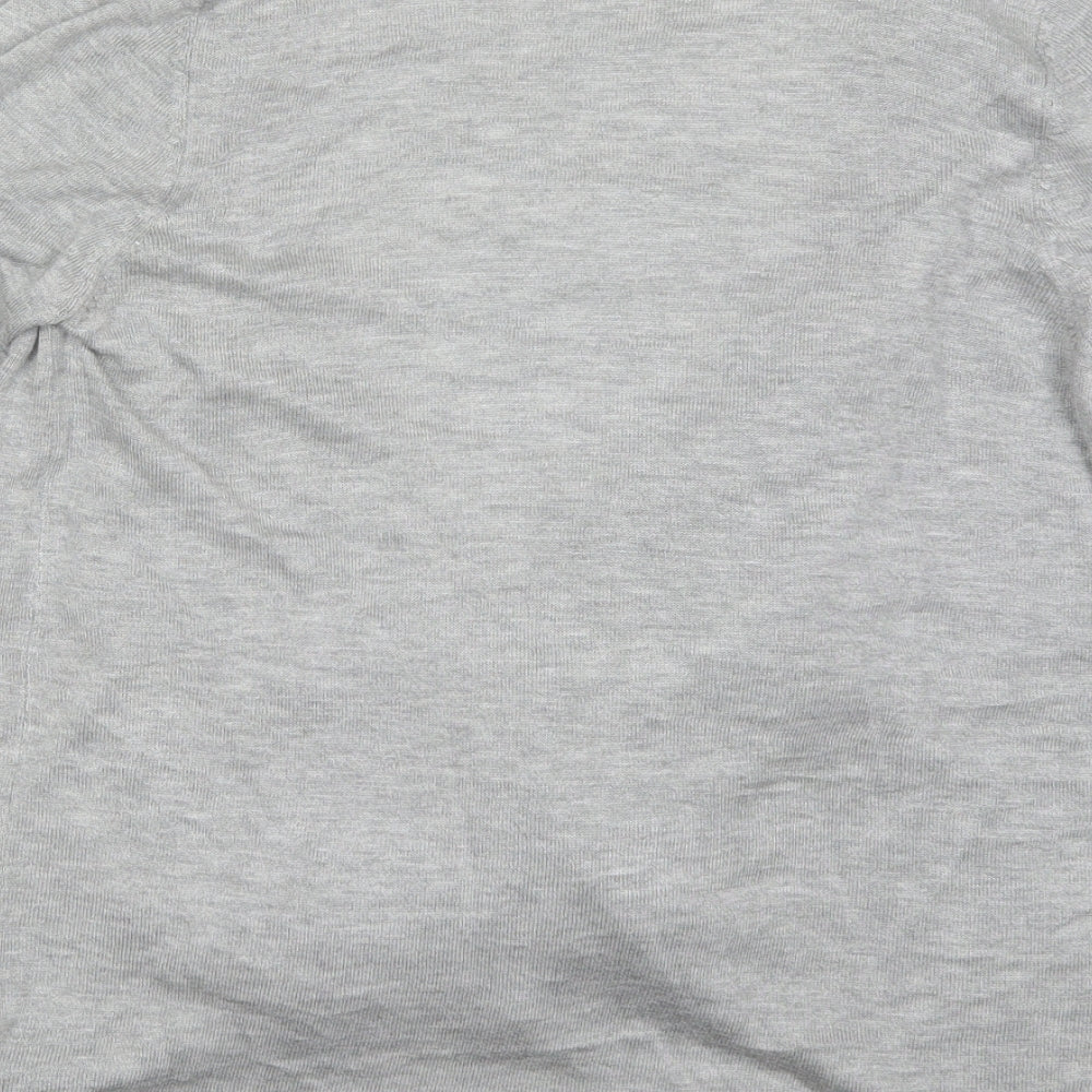 Marks and Spencer Womens Grey V-Neck  Viscose Cardigan Jumper Size M