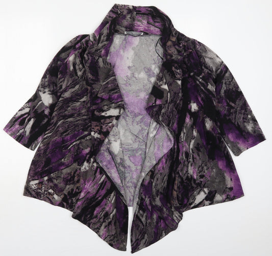 Preworn Womens Purple V-Neck  Polyester Cardigan Jumper Size M   - Abstract