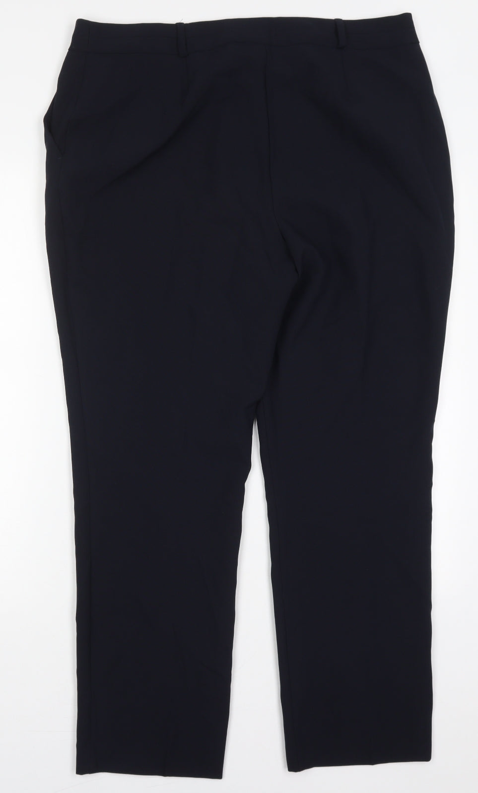 Dunnes Womens Blue  Polyester Trousers  Size 16 L28.5 in Regular Hook & Eye