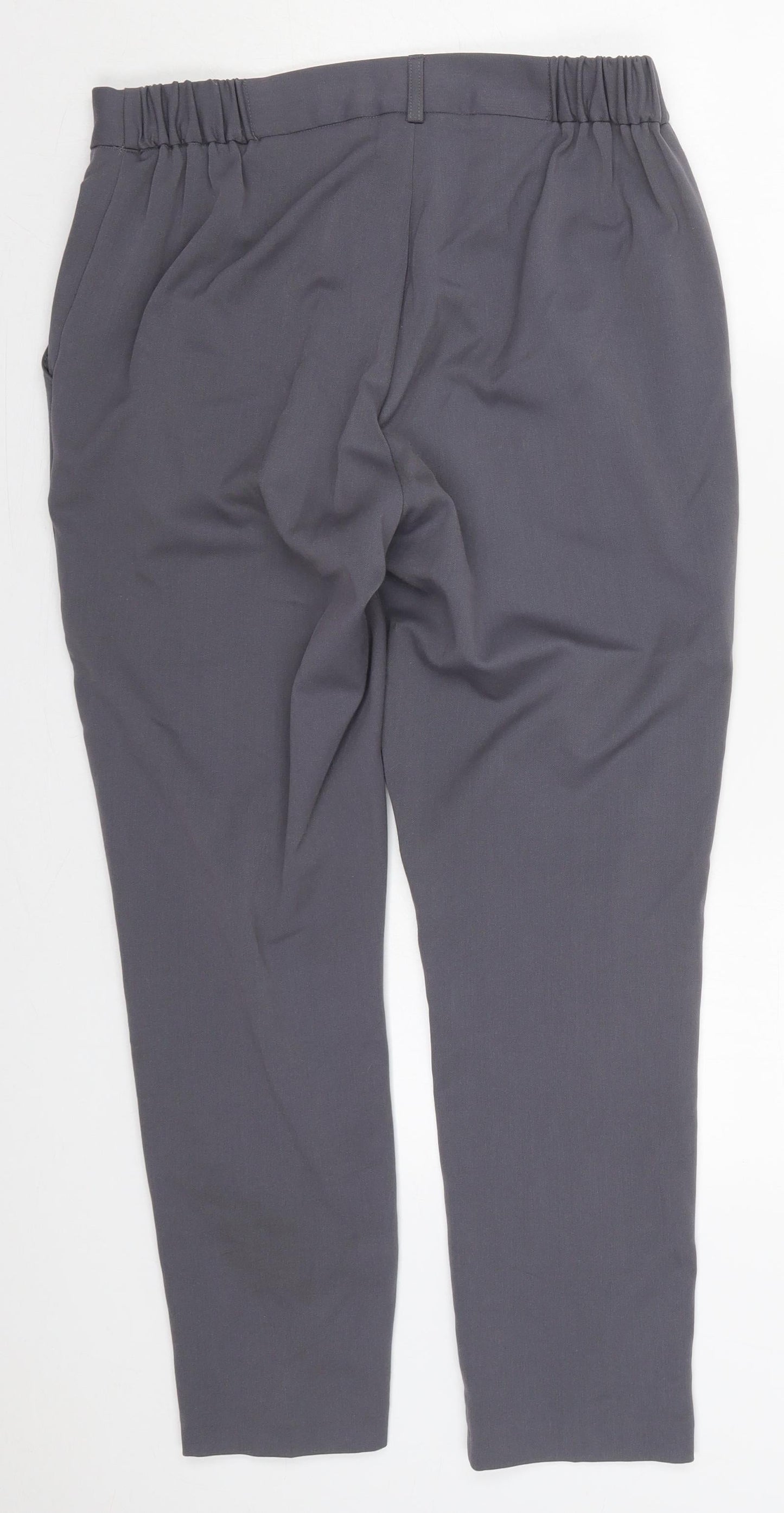Anna Rose Womens Grey  Polyester Trousers  Size 12 L27 in Regular Button