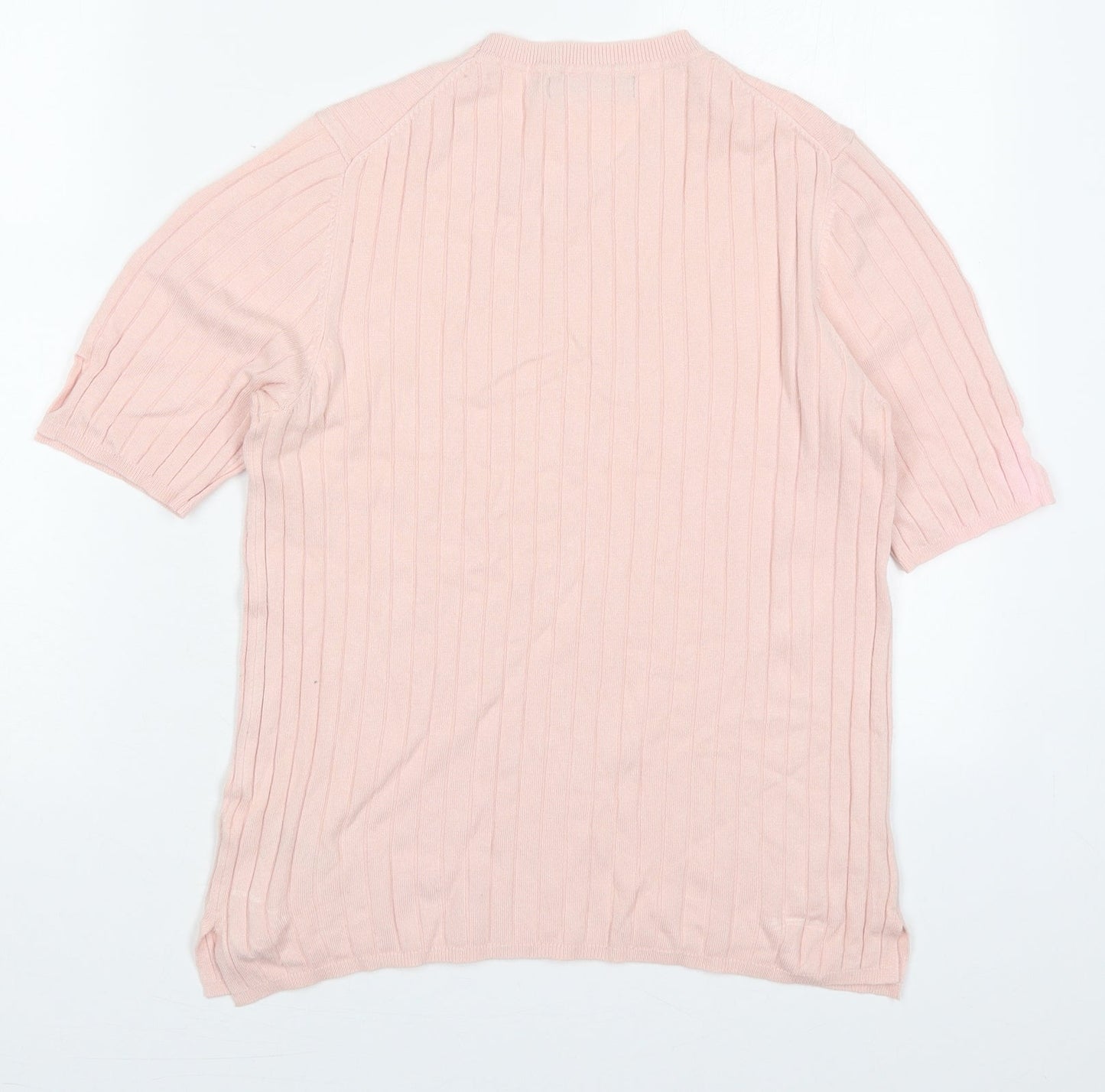 Marks and Spencer Womens Pink Crew Neck  Viscose Pullover Jumper Size 14