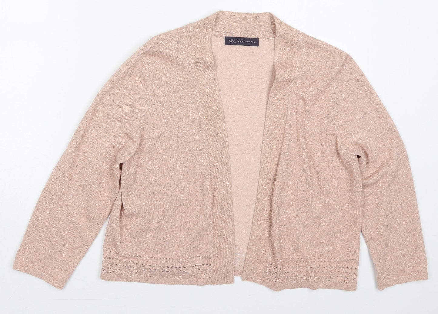 Marks and Spencer Womens Pink V-Neck  Viscose Cardigan Jumper Size 14