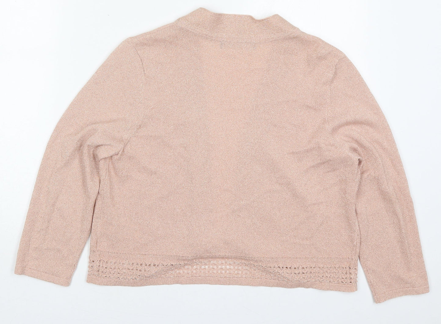 Marks and Spencer Womens Pink V-Neck  Viscose Cardigan Jumper Size 14