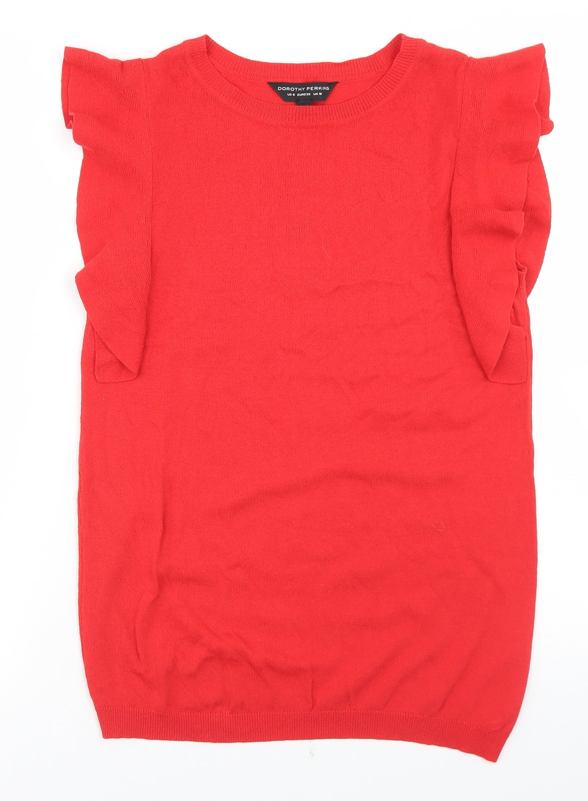 Dorothy Perkins Womens Red Round Neck  Viscose Pullover Jumper Size 10