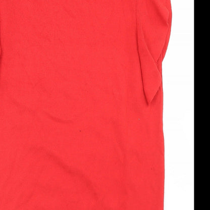 Dorothy Perkins Womens Red Round Neck  Viscose Pullover Jumper Size 10
