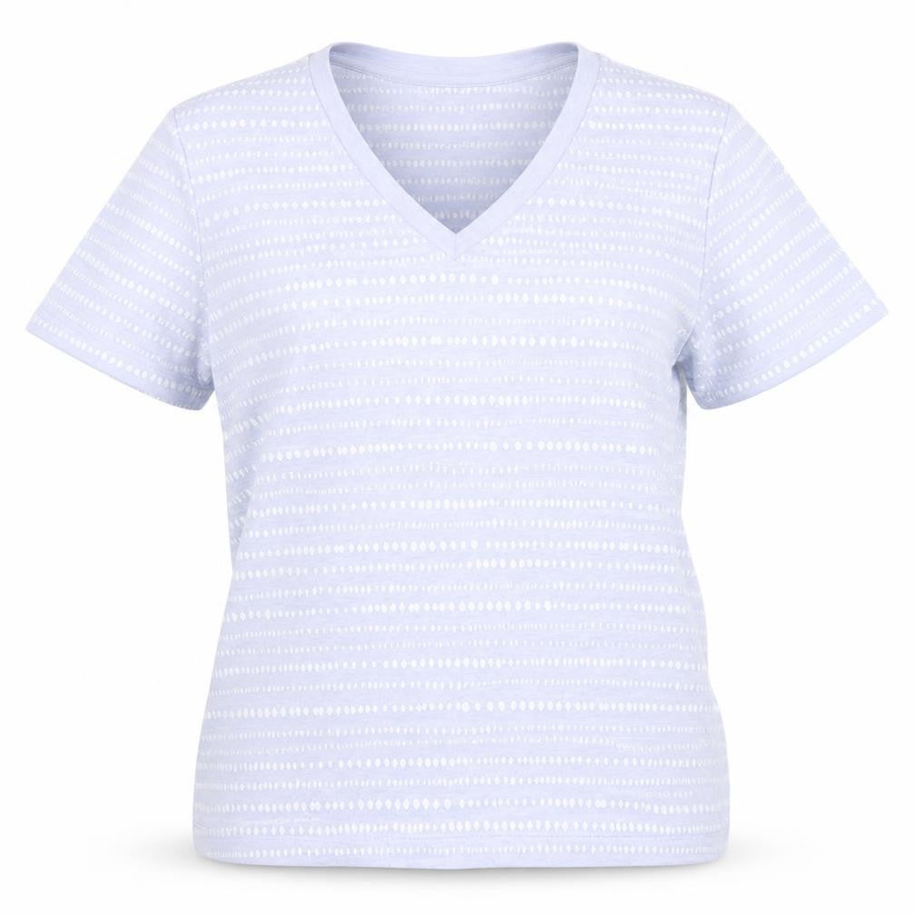 Marks & Spencer Womens Purple Polka Dot Cotton Basic T-Shirt Size 6 V-Neck
